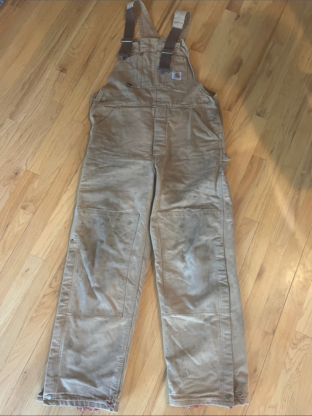 Carhartt Men's Tan Insulated Bib Overalls